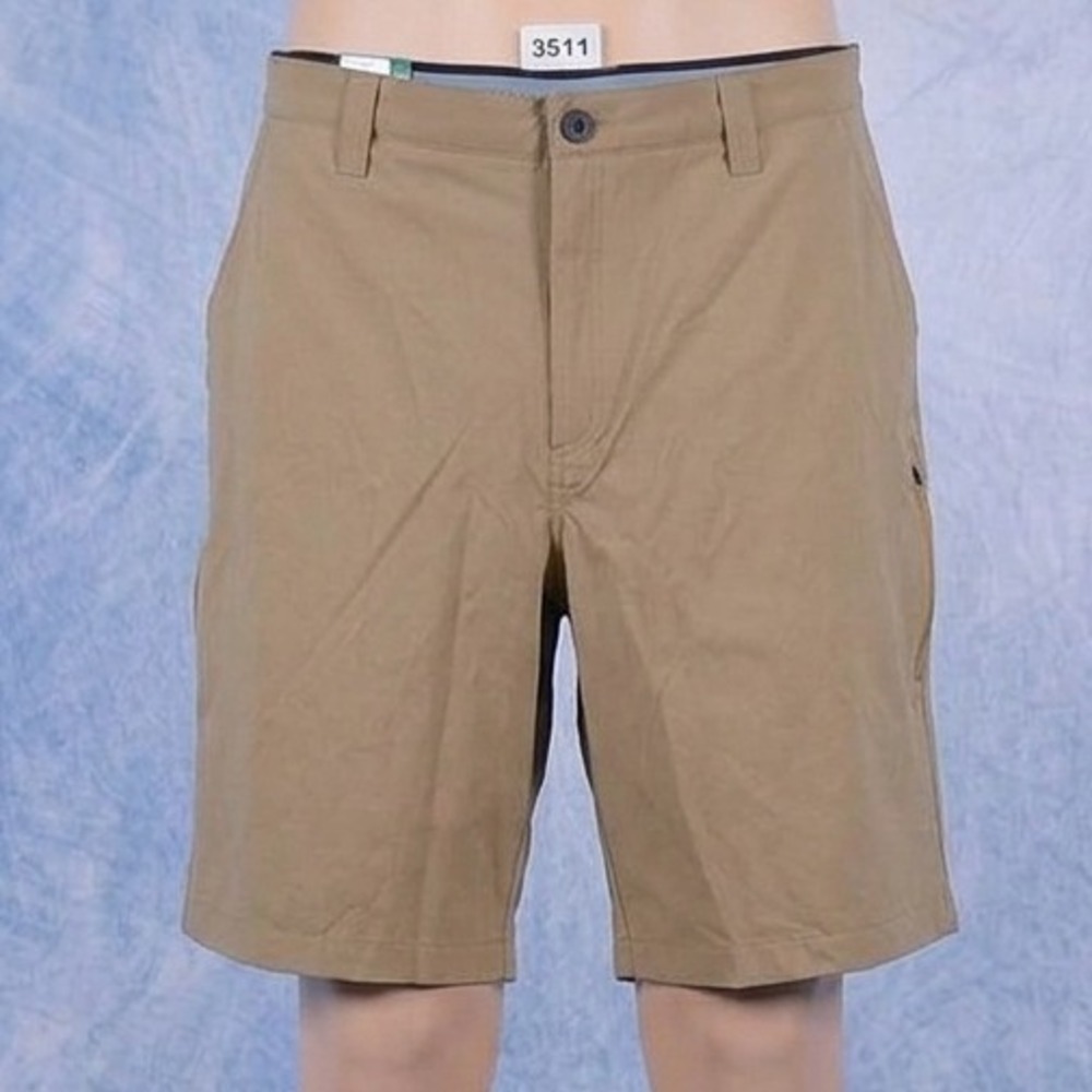 Orvis Tech Shorts Men 40 Tan 4-Way Stretch Comfort Waistband Secure Side Pockets